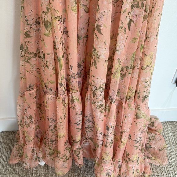 Mac Duggal Ruffle Tiered Floral Cut Out Chiffon Gown - Picture 8 of 13